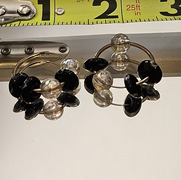 Evil Eye Glass Bead Earrings - Picture 2 of 6